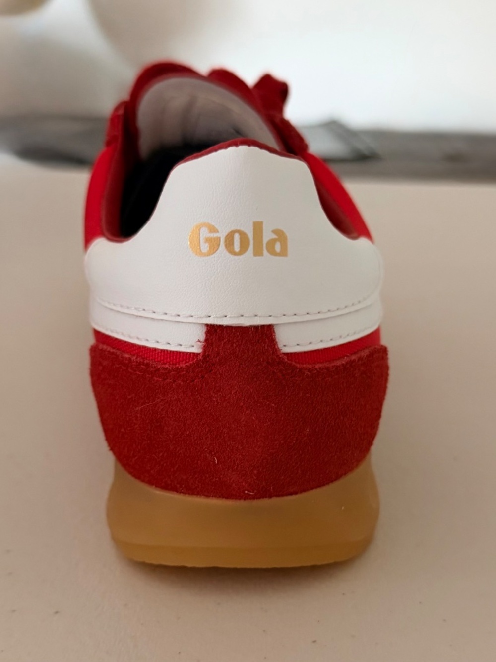 NEW Gola Classics Tornado Red White Suede Retro Sneakers - Picture 4 of 4